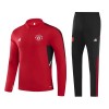 Manchester United Quarter Zip Trenings Collegegenser 22-23 Rød - Barn